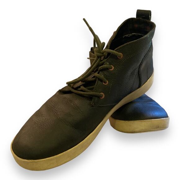 Mens Chaco Mid Davis Dark Olive Green Off White Lace Up Fashion Sneakers Size 12 - Picture 14 of 15